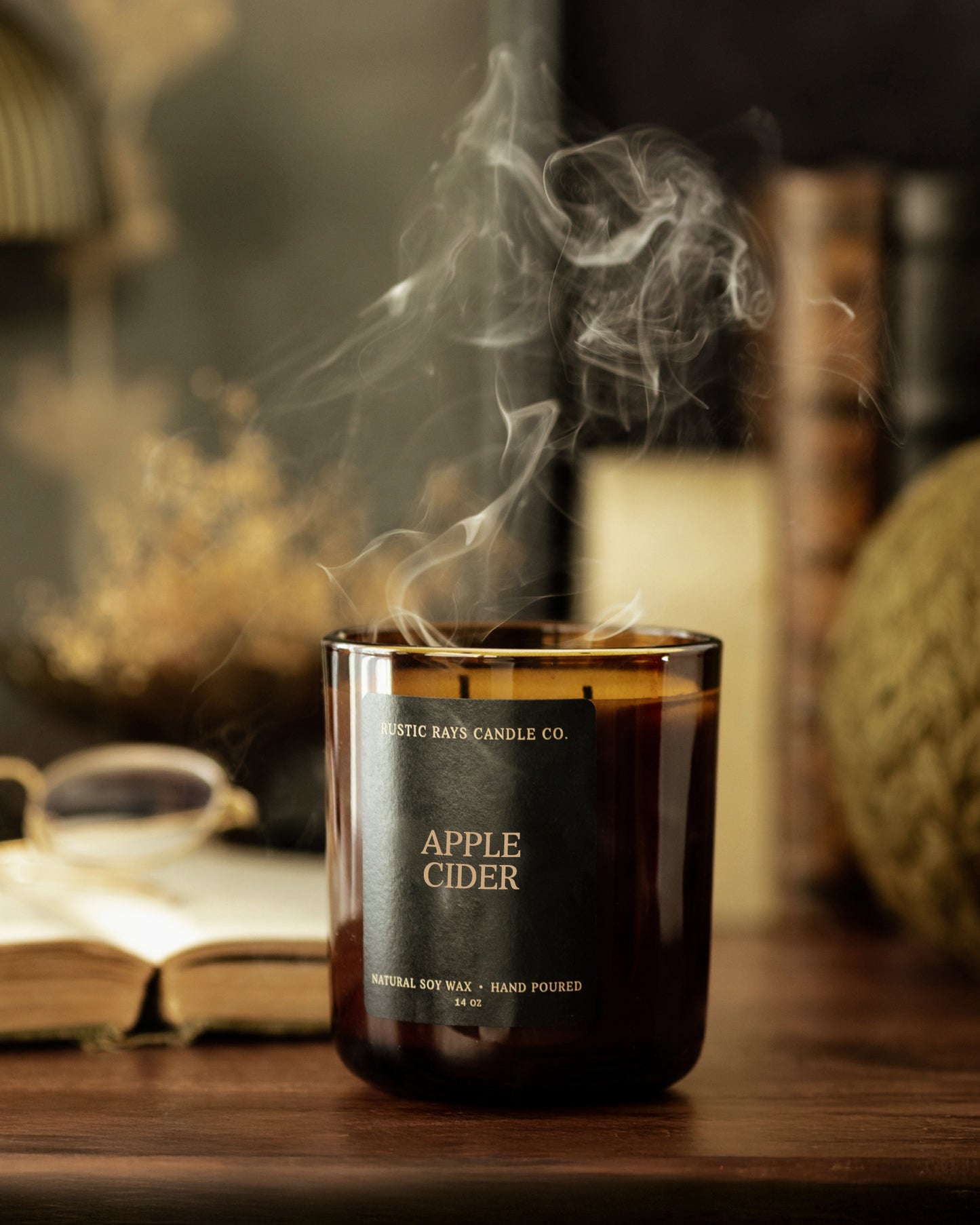 - Apple Cider Candle | 14 oz Amber Jar