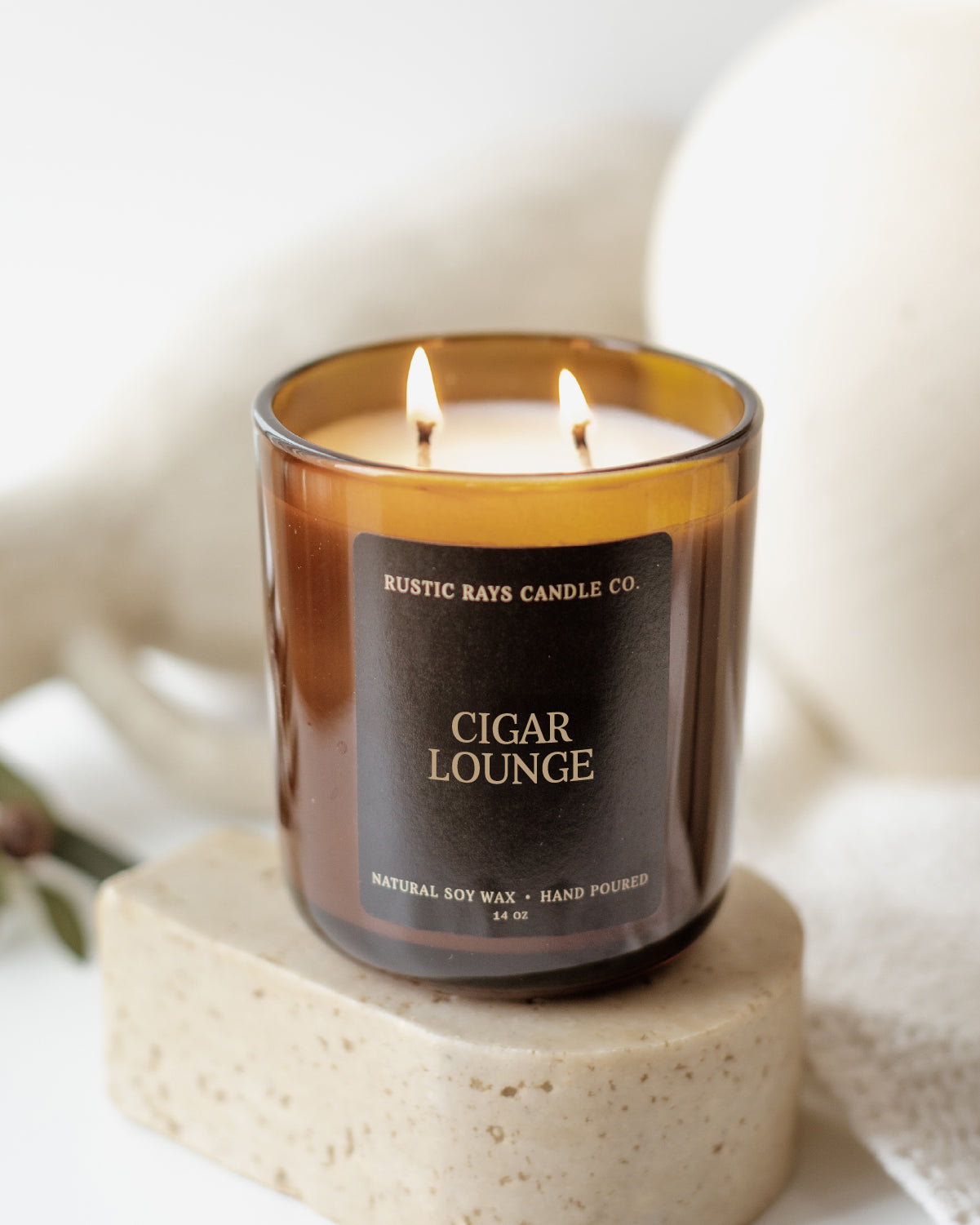 - Cigar Lounge Candle | 14 oz Amber Jar