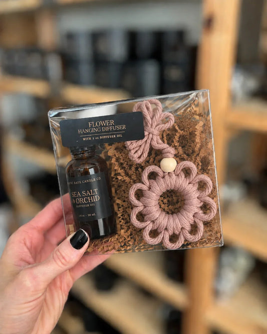 Flower Hanging Diffuser with Oil | Dusty Pink