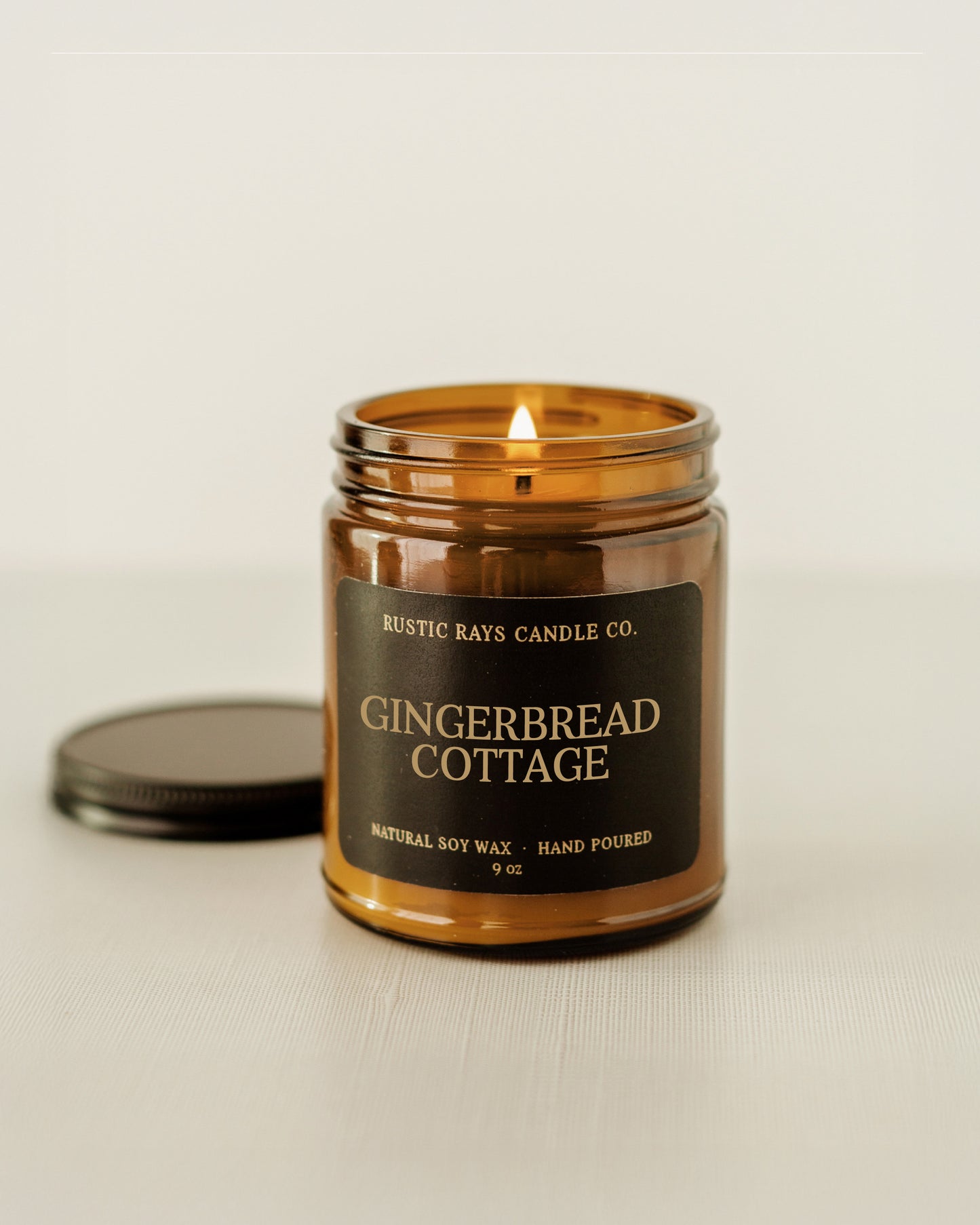 - Gingerbread Cottage Candle | 9 oz Amber Jar