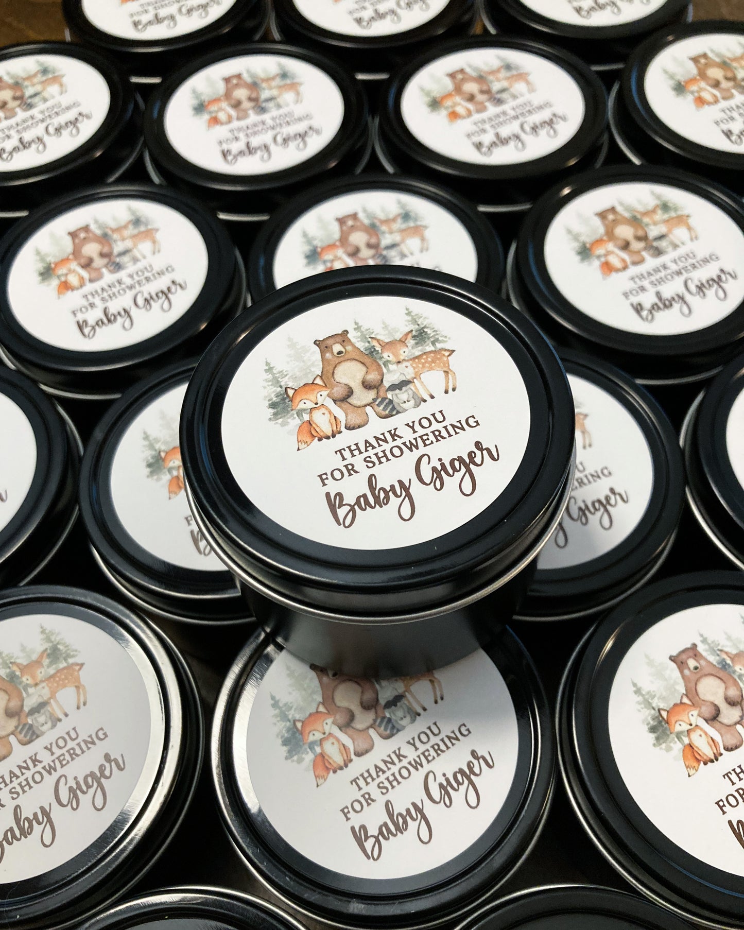 Woodland Baby Shower | 012 | Personalized Candles | 4 oz
