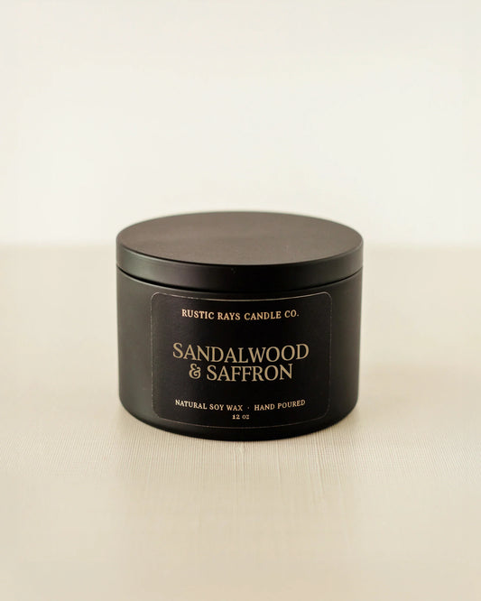 Sandalwood & Saffron Candle | 12 oz Tin