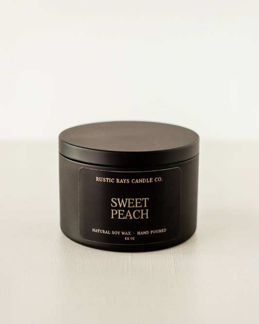 - Sweet Peach Candle | 12 oz Tin