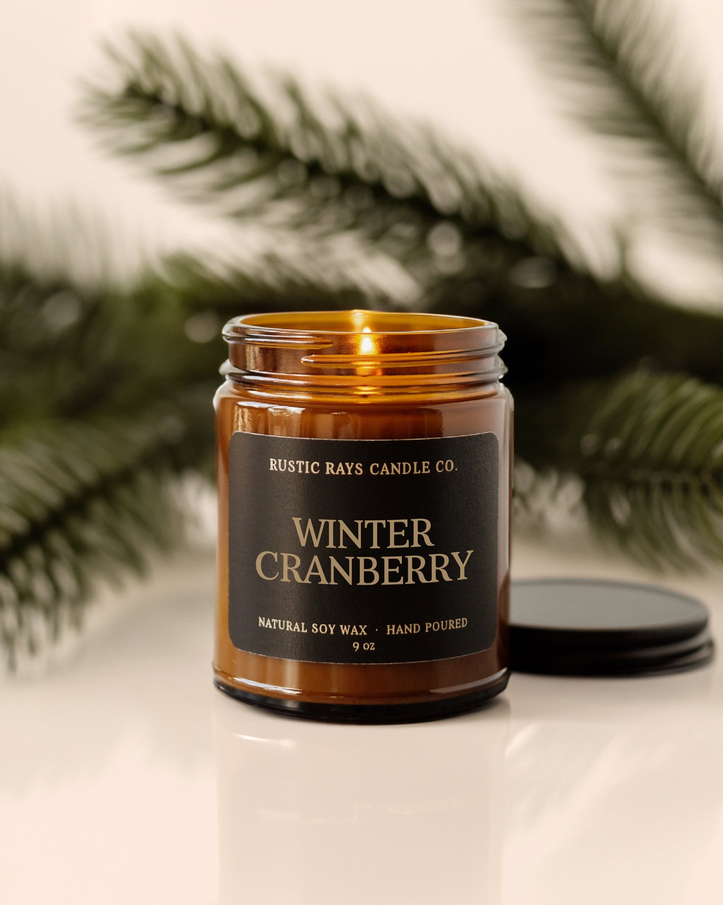 Winter Cranberry Candle | 9 oz Amber Jar