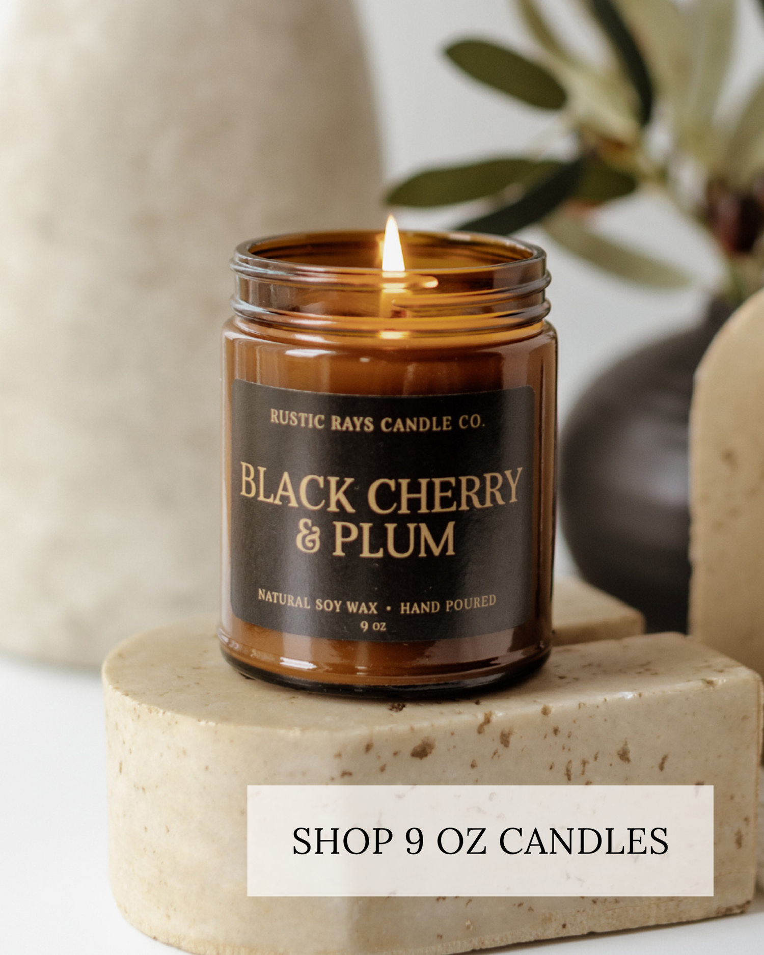 9 oz Soy Candles | Amber Jars