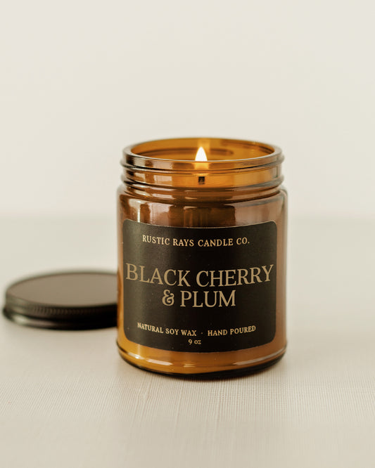 - Black Cherry & Plum | 9 oz Amber Jar