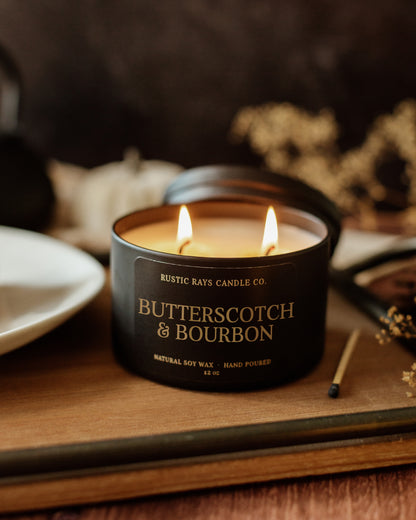 - Butterscotch & Bourbon Candle | 12 oz Tin