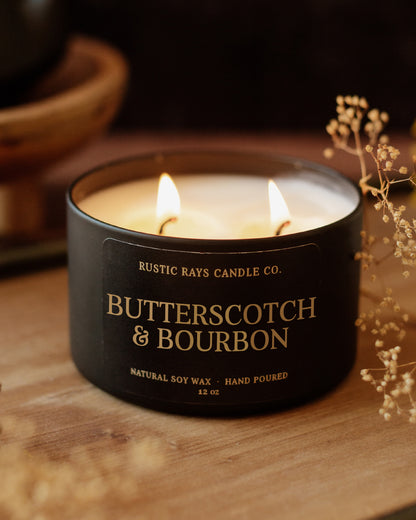 - Butterscotch & Bourbon Candle | 12 oz Tin