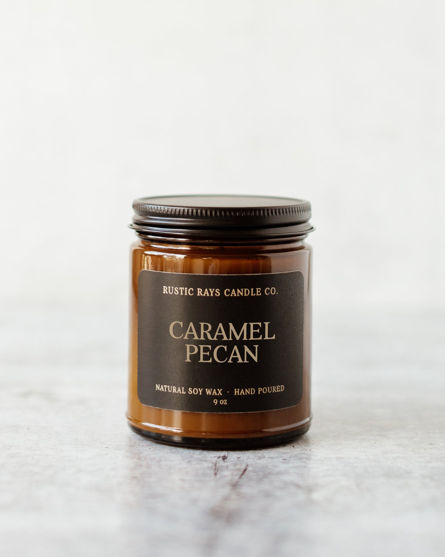 - Caramel Pecan Candle | 9 oz Amber Jar
