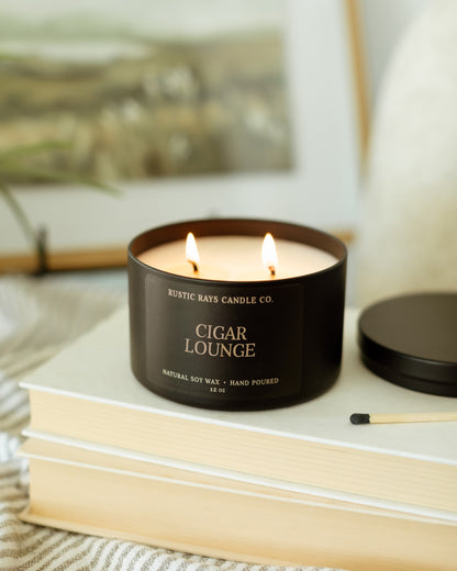 Cigar Lounge Candle | 12 oz Tin