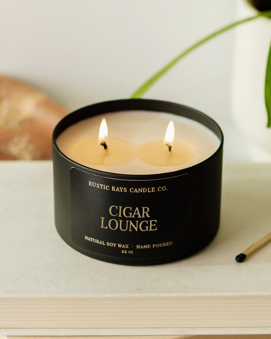 - Cigar Lounge Candle | 12 oz Tin
