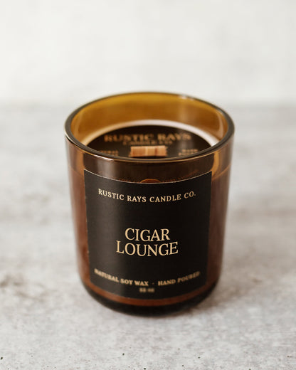 - Cigar Lounge Candle | 14 oz Wood Wick