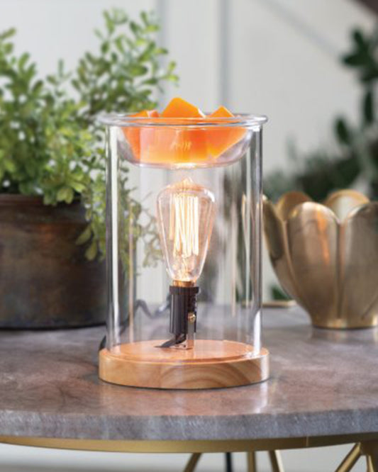 Glass Edison Bulb & Wood | Wax Warmer
