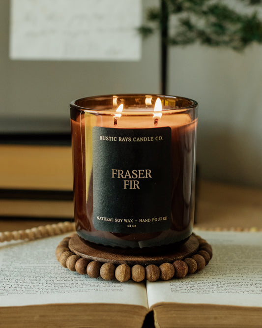 - Fraser Fir Candle | 14 oz Amber Jar