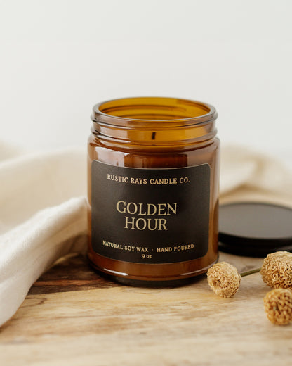 - Golden Hour Candle | 9 oz Amber Jar