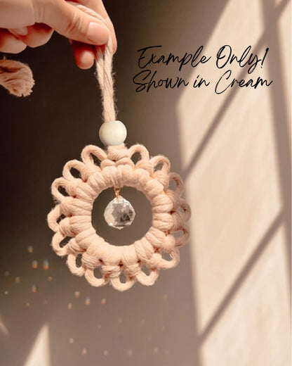 Flower Suncatcher Hanging Diffuser with Oil | Latte