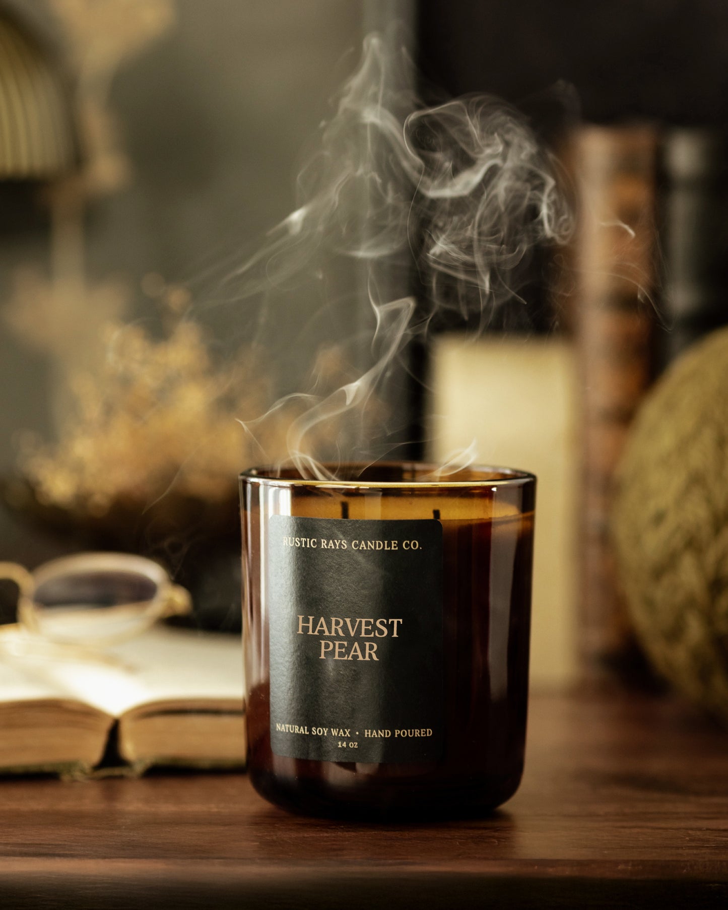 - Harvest Pear Candle | 14 oz Amber Jar