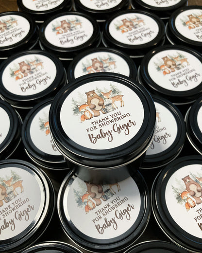 Woodland Baby Shower | 012 | Personalized Candles | 4 oz