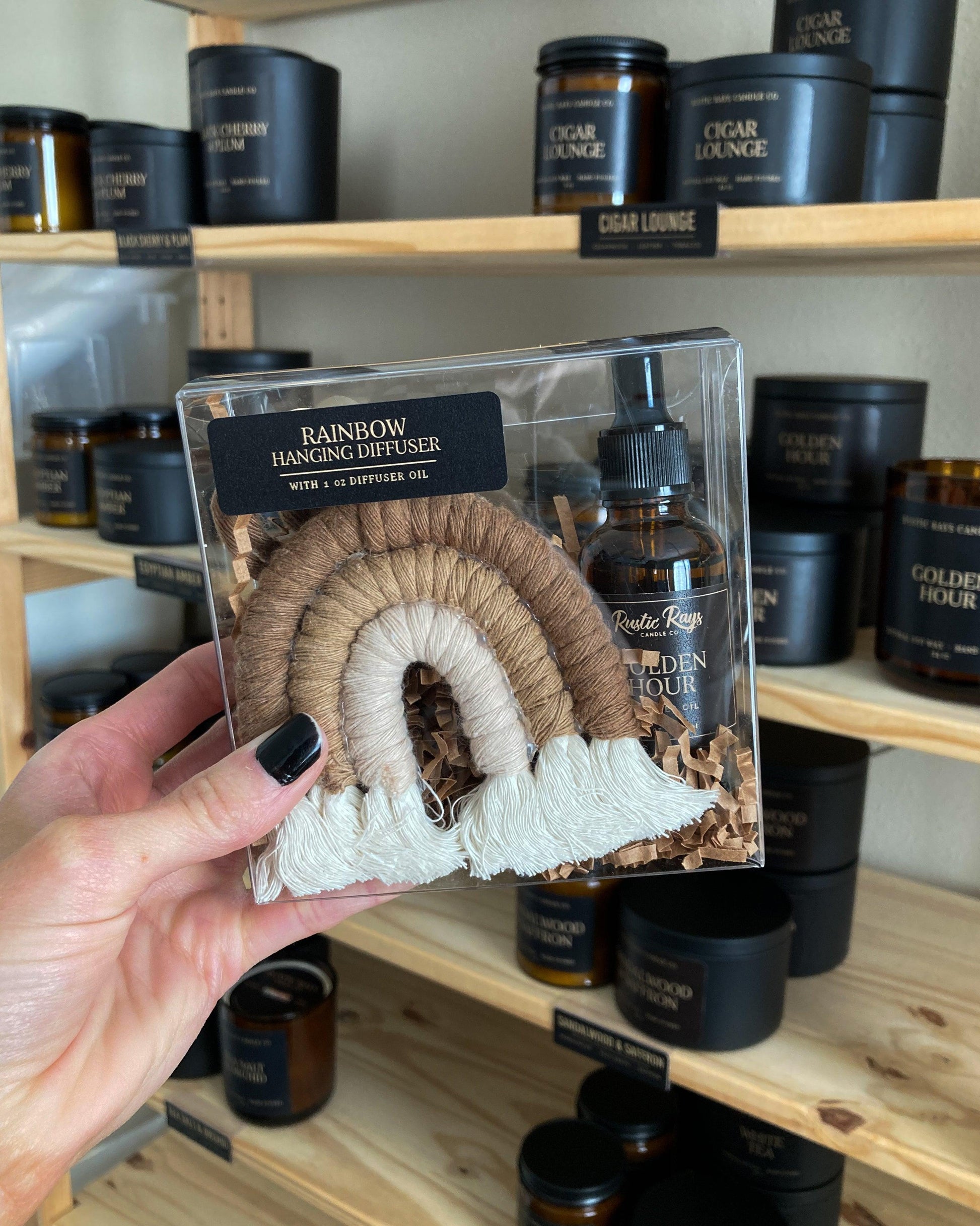 Rainbow Hanging Diffuser with Oil | Latte – Rustic Rays Candle Co.