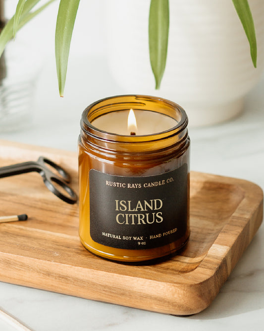 - Island Citrus Candle | 9 oz Amber Jar