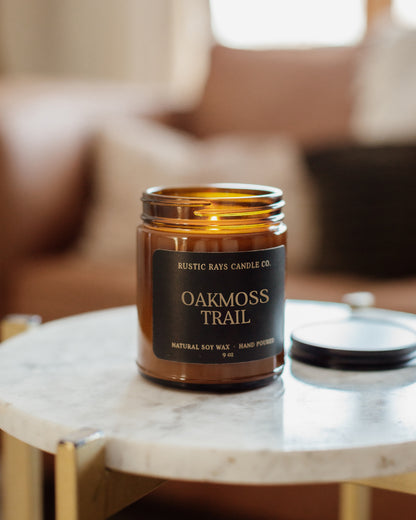 Oakmoss Trail Candle | 9 oz Amber Jar