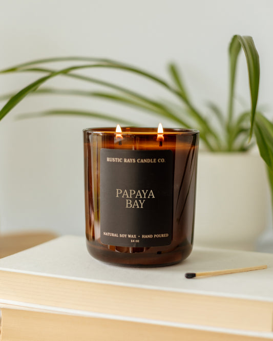 - Papaya Bay Candle | 14 oz Amber Jar