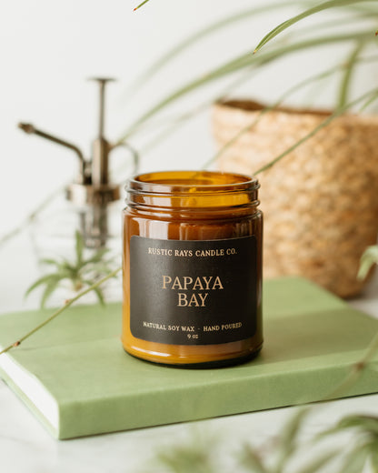Papaya Bay Candle | 9 oz Amber Jar