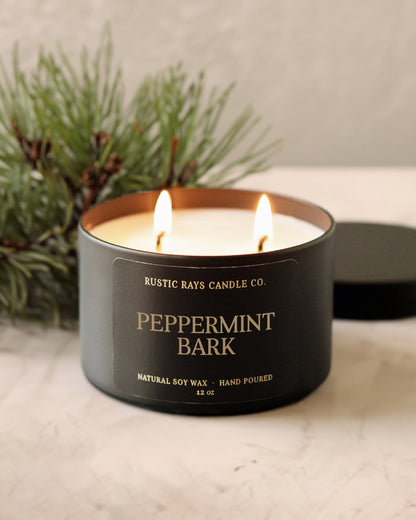 Peppermint Bark Candle | 12 oz Tin