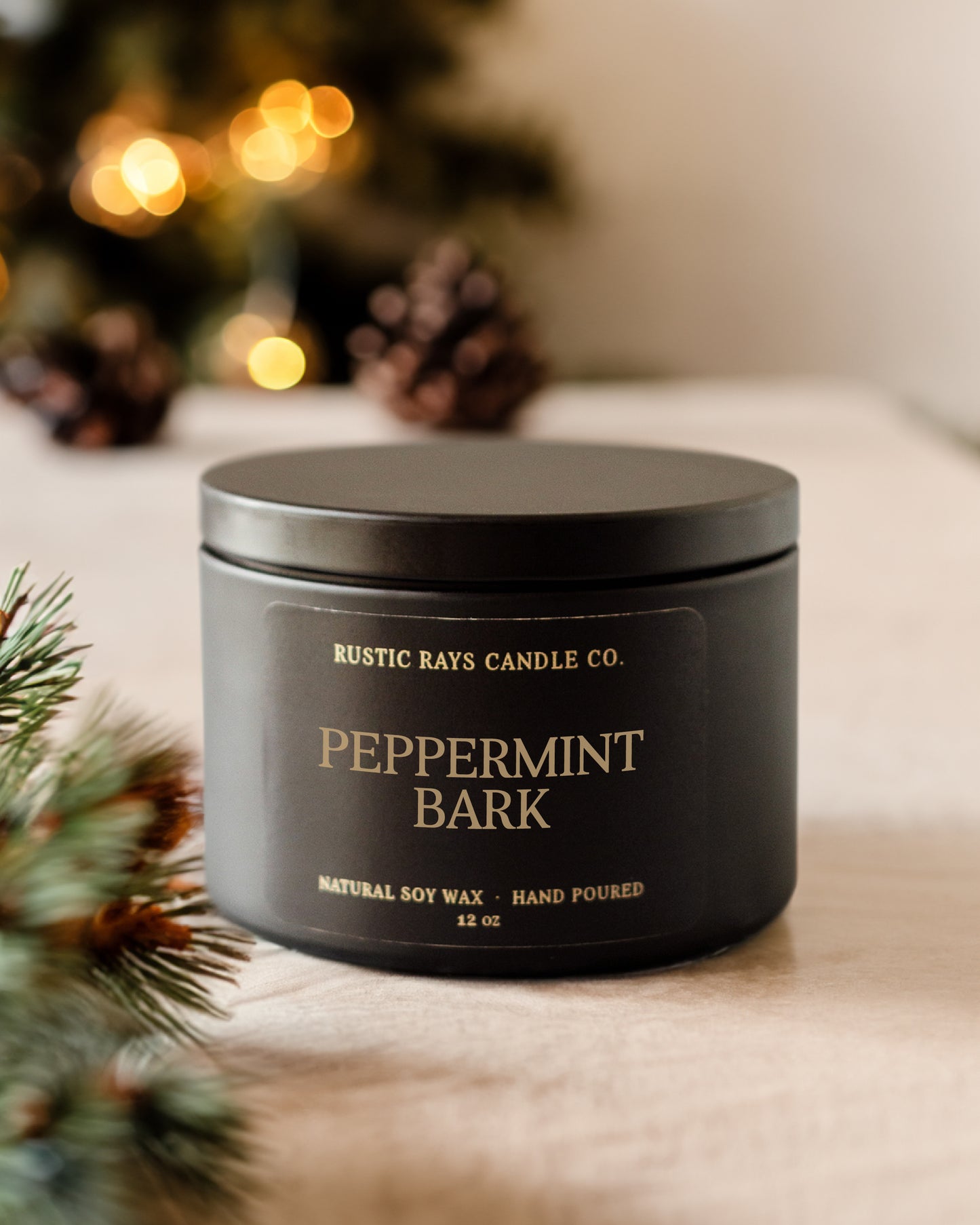 Peppermint Bark Candle | 12 oz Tin