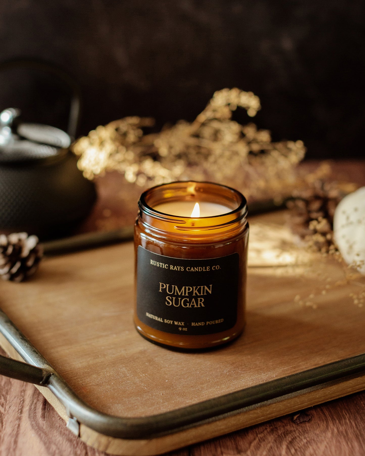 - Pumpkin Sugar Candle | 9 oz Amber Jar