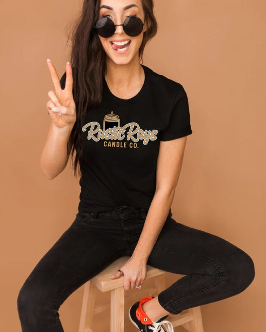 Rustic Rays Candle Co. Candle Logo Tee | Black