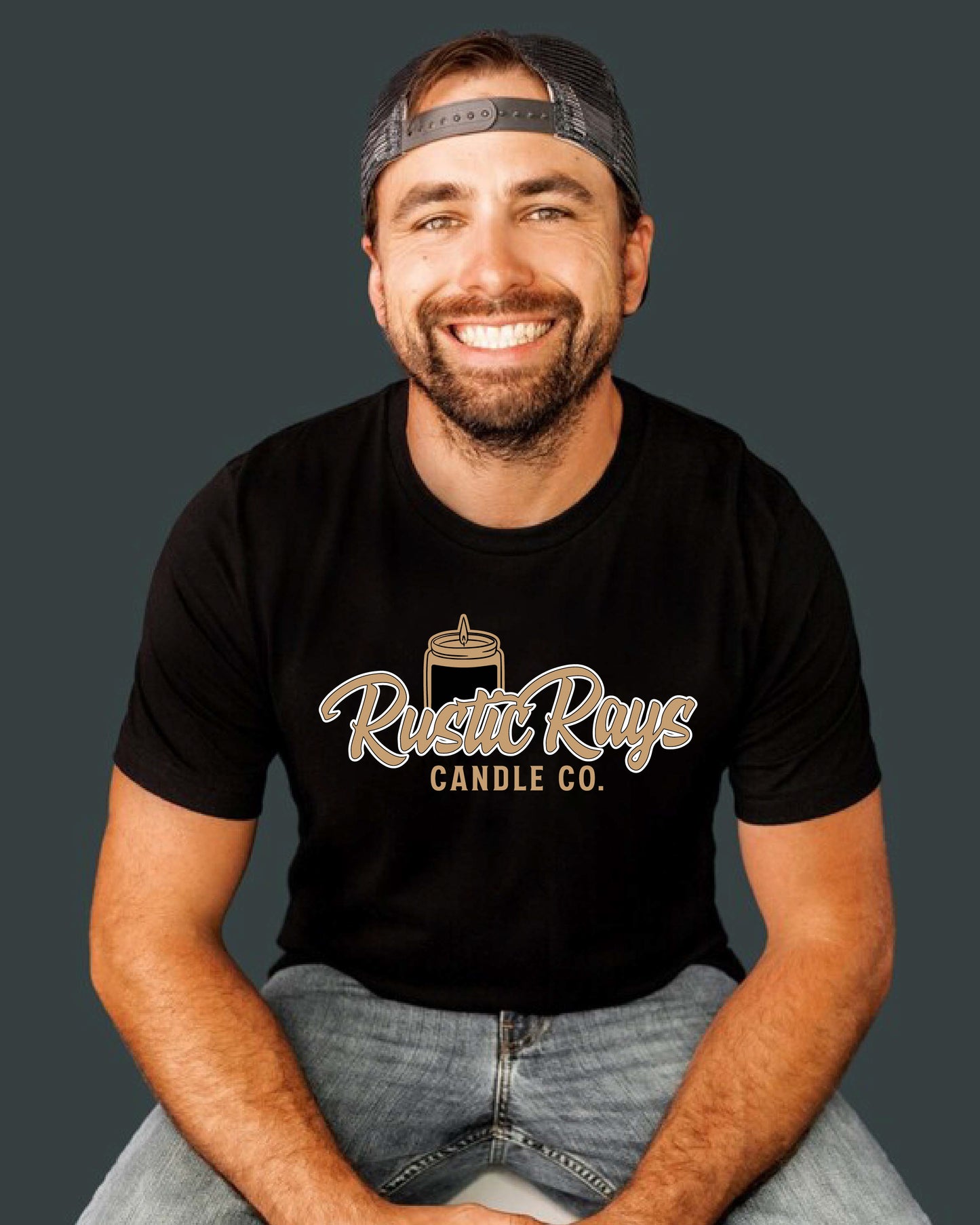 Rustic Rays Candle Co. Candle Logo Tee | Black
