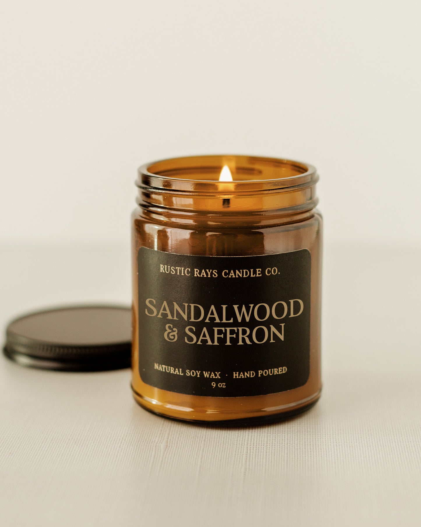 - Sandalwood & Saffron | 9 oz Amber Jar