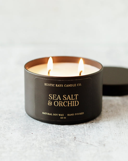 Sea Salt & Orchid Candle | 12 oz Tin