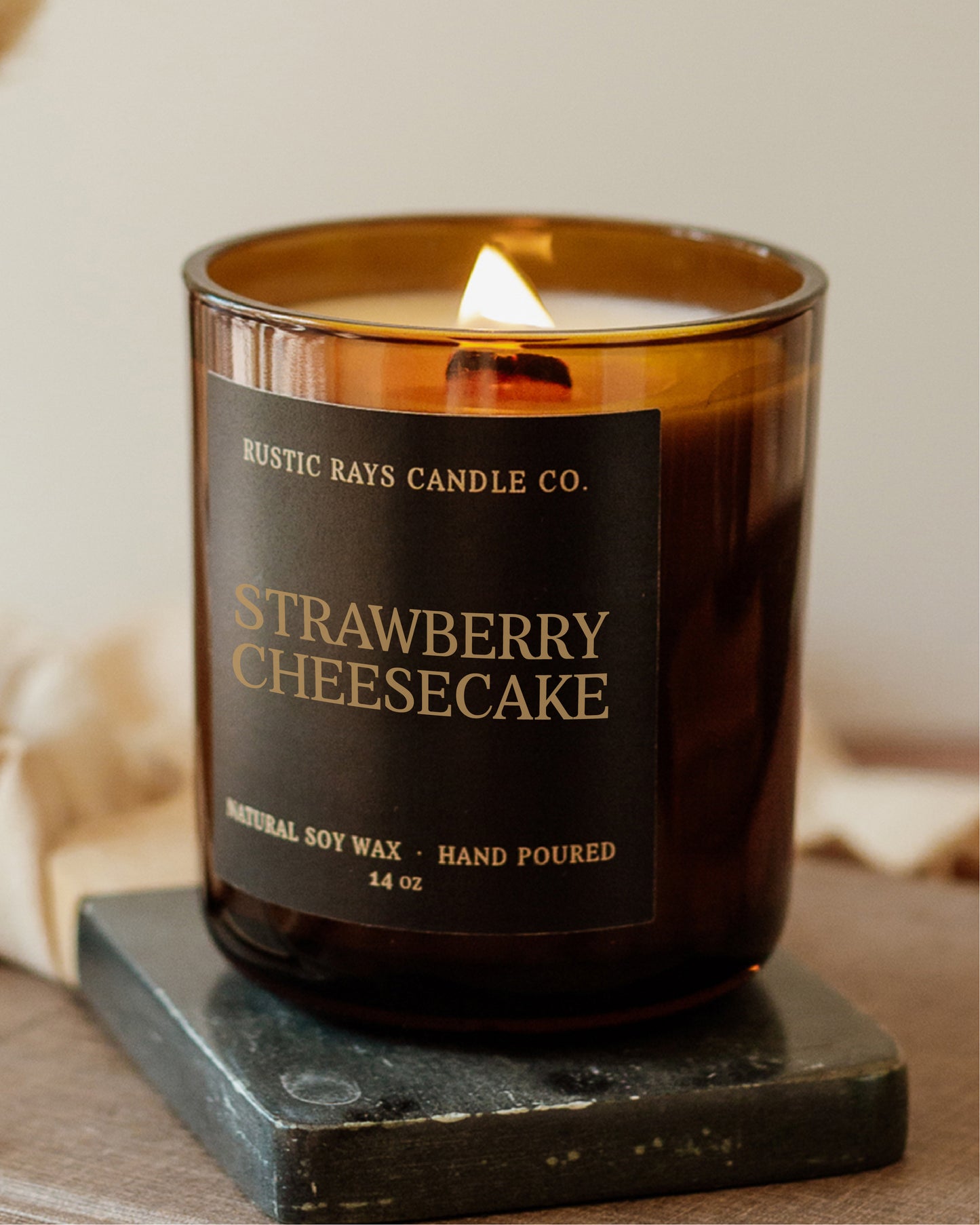 Strawberry Cheesecake Candle | 14 oz Wood Wick