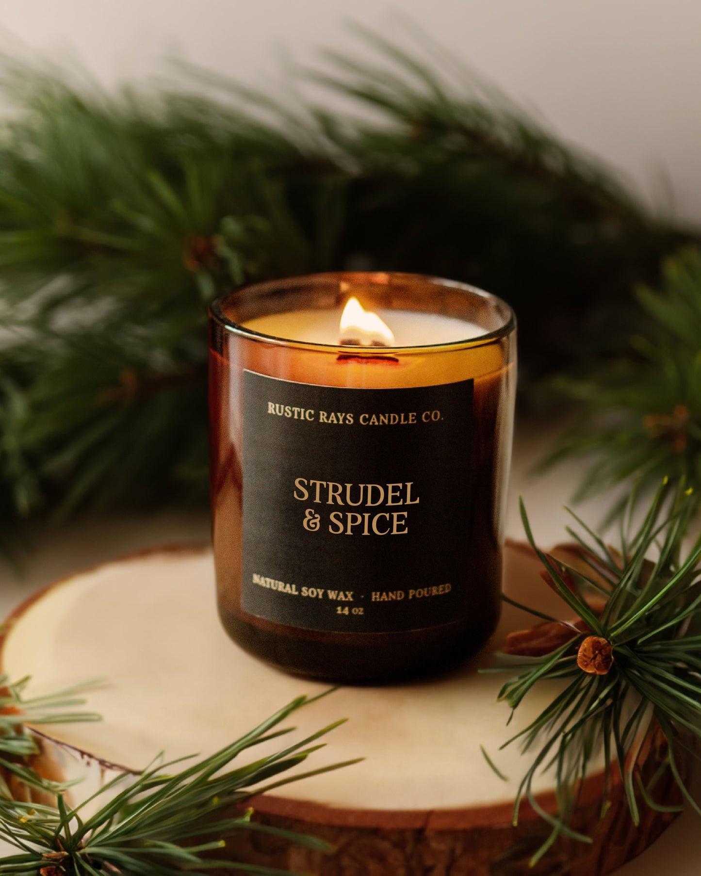 - Strudel & Spice Candle | 14 oz Wood Wick