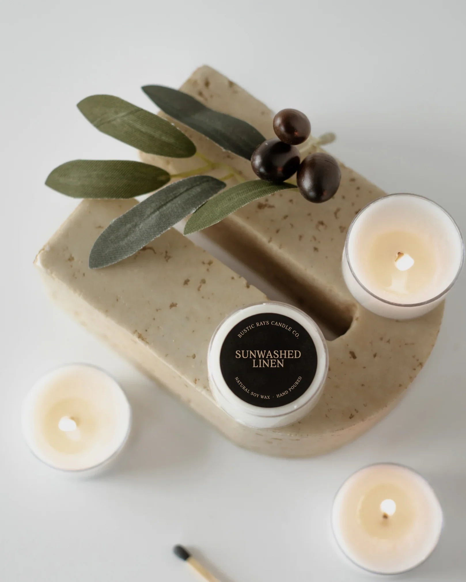 Sunwashed Linen | Tea Light – Rustic Rays Candle Co.