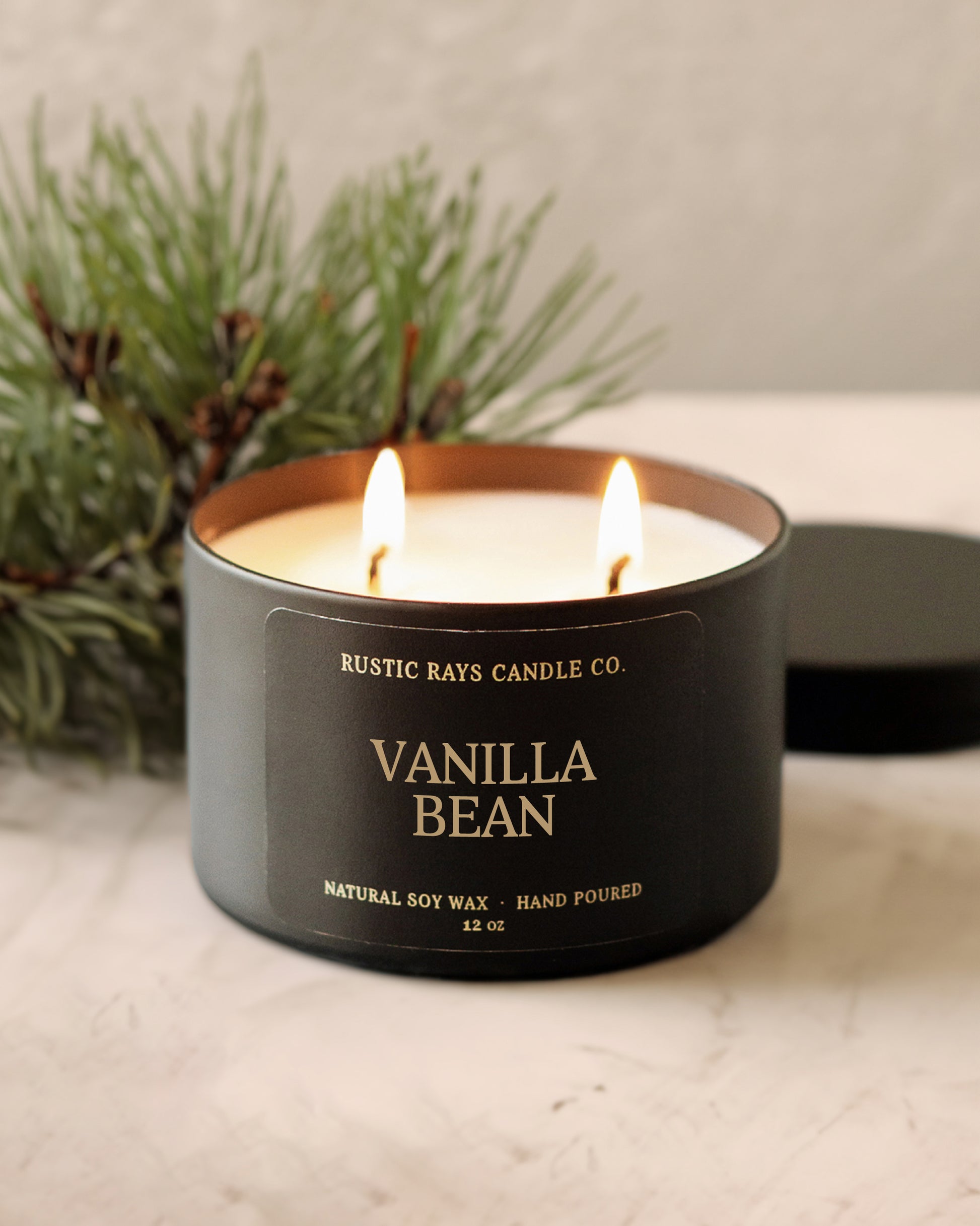 Vanilla Bean Candle  12 oz Tin – Rustic Rays Candle Co.