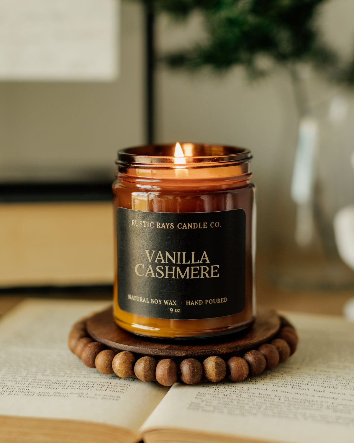 - Vanilla Cashmere Candle | 9 oz Amber Jar