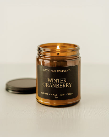 Winter Cranberry Candle | 9 oz Amber Jar