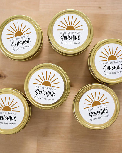 A Little Ray Of Sunshine Is On The Way | 008 | Personalized Candles | 4 oz