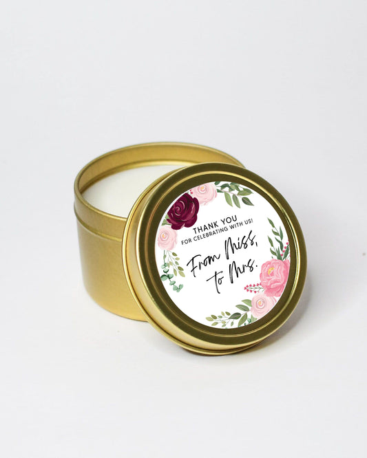 From Miss To Mrs | 011 | Personalized Candles | 4 oz
