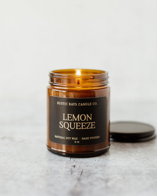 Lemon Squeeze Candle | 9 oz Amber Jar