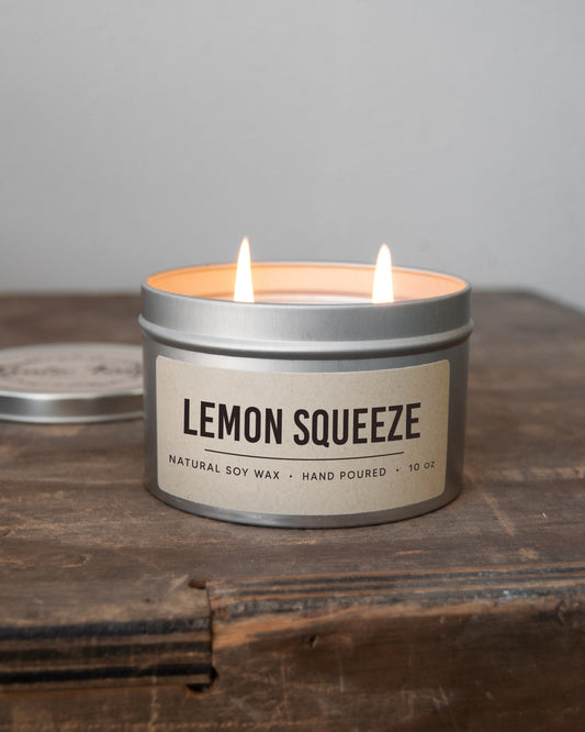 Lemon Squeeze | 10 oz Double Wick Soy Candle | Tin