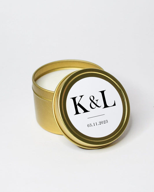 Minimalist Black & White Initials | 004 | Personalized Candles | 4 oz