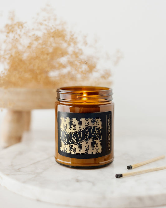 Mama Groovy Candle | 9 oz Amber Jar