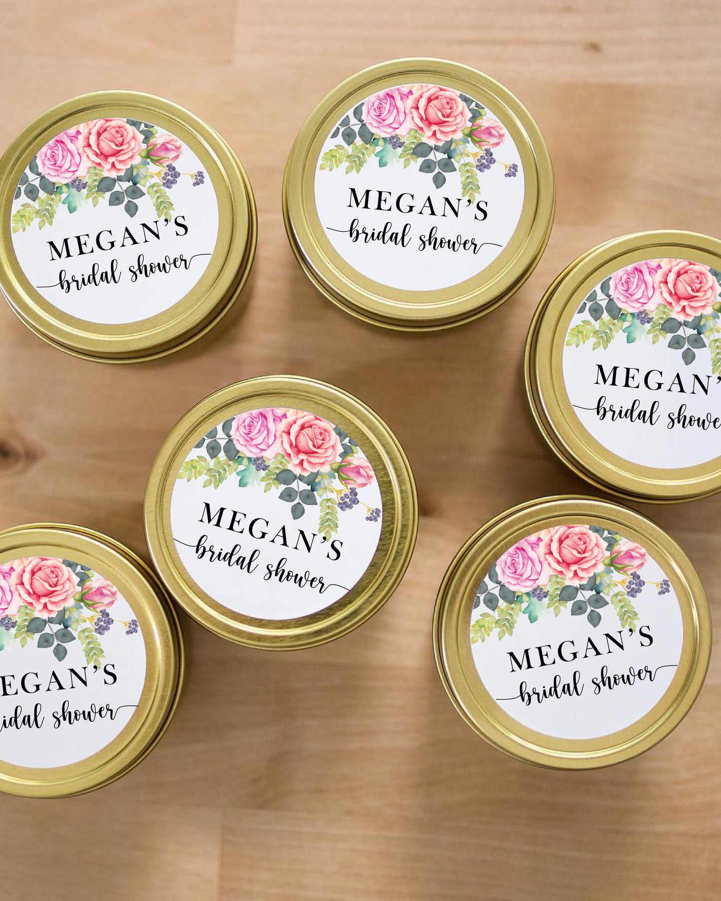 Floral Wispy Bridal Shower | 005 | Personalized Candles | 4 oz
