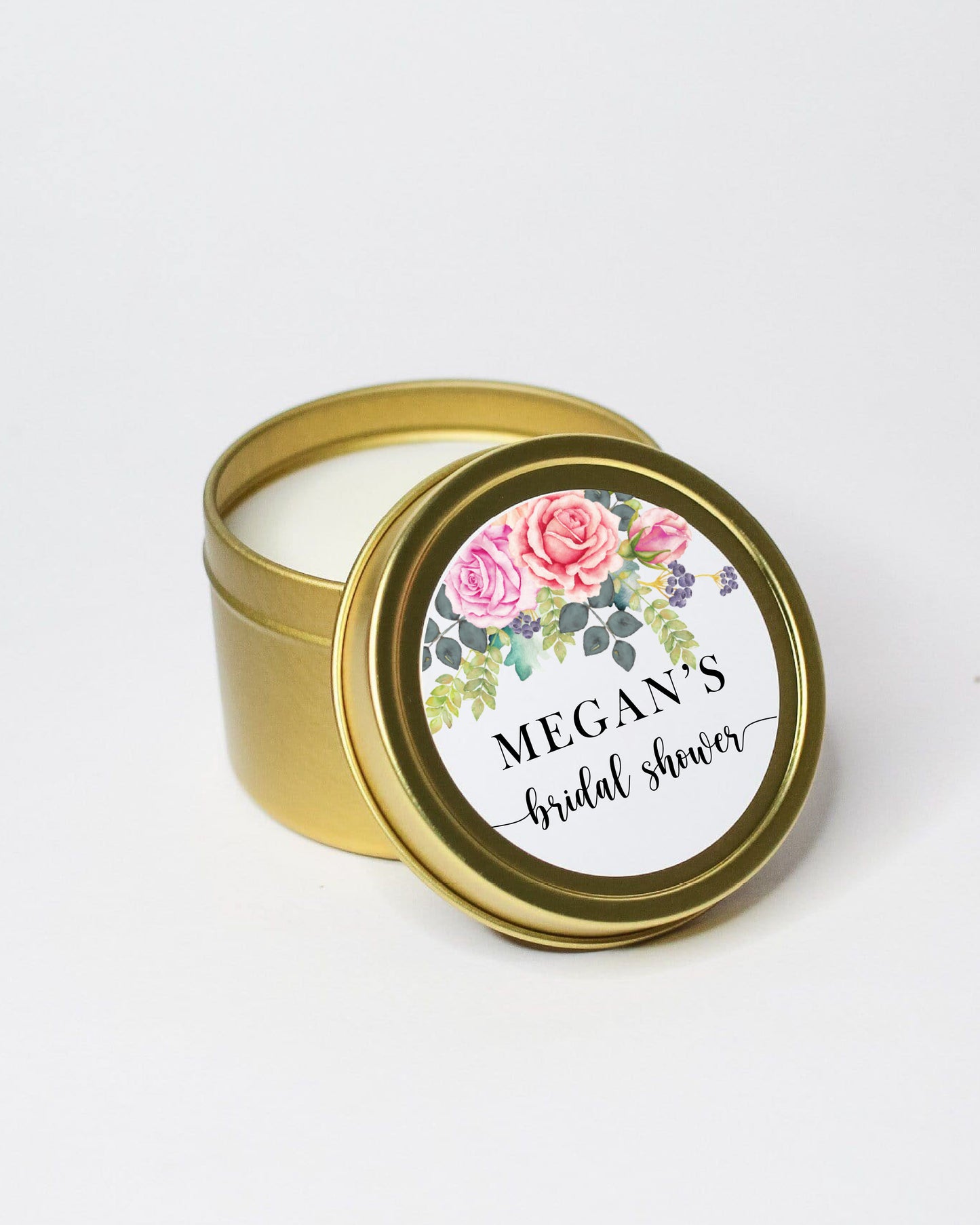 Floral Wispy Bridal Shower | 005 | Personalized Candles | 4 oz