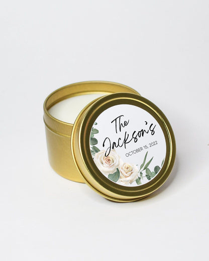 White Rose Accent | 006 | Personalized Candles | 4 oz